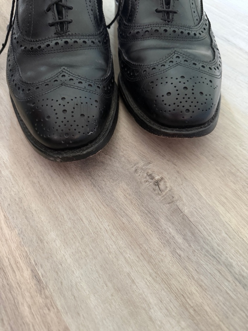 Allen Edmonds black McAllister wingtip Oxford dress shoes size 7 EEE wide - Picture 3 of 12